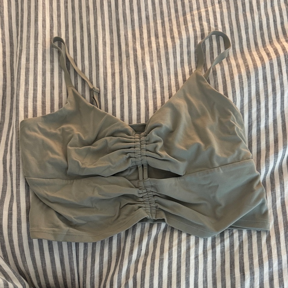 Athleta Olive Green Ruched Camisole